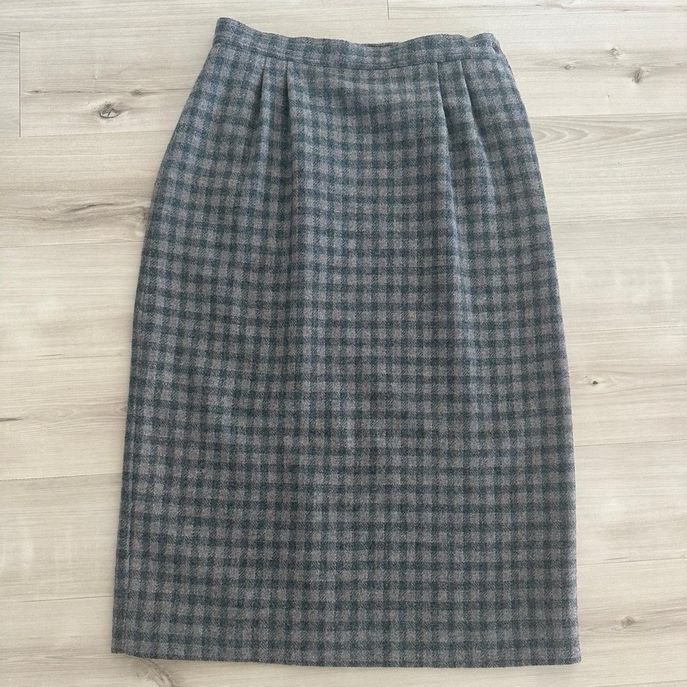 herman geist 80s/90s plaid midi skirt